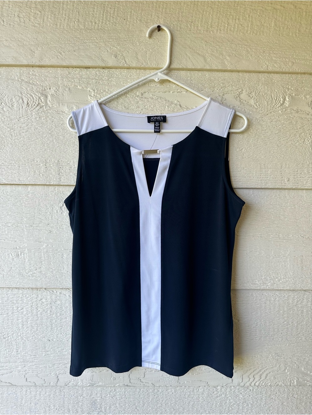 Navy blue and white tank